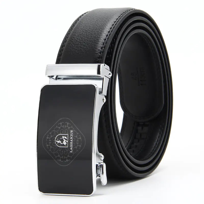 Genuine Leather Automatic Buckle Belt for Men