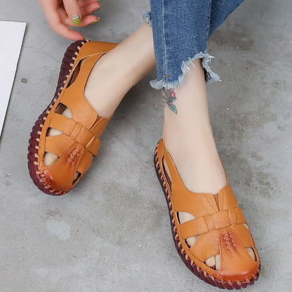 Women's Hollow Head Leather Cavern Shoes