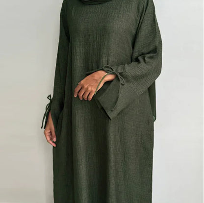 2025 New Ramadan Abaya for Women - Solid Color Robe