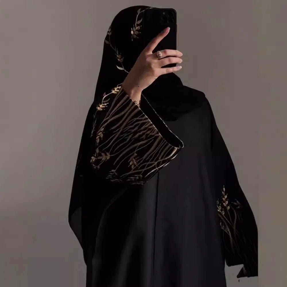 Embroidery Outerwear Abaya Robe