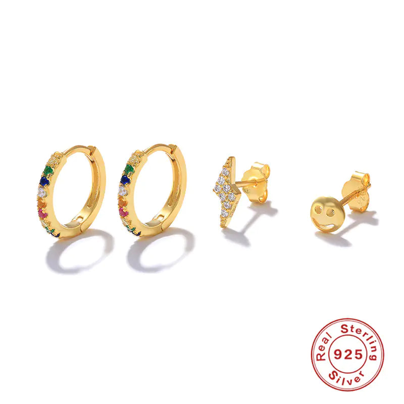 Geometric Stacked Earring Set