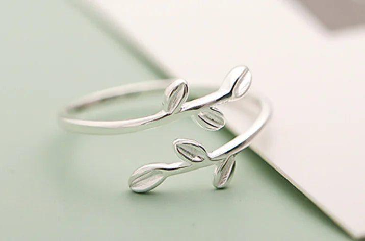 Leaf Ring, Korean Style Adjustable Ring