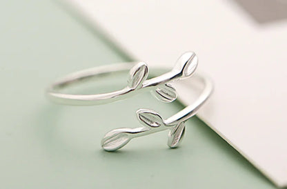 Leaf Ring, Korean Style Adjustable Ring