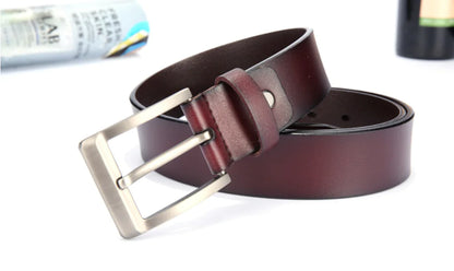 Genuine Leather Belt with Pin Buckle