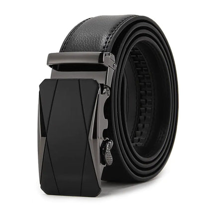Genuine Leather Automatic Buckle Belt for Men