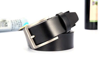 Genuine Leather Belt with Pin Buckle