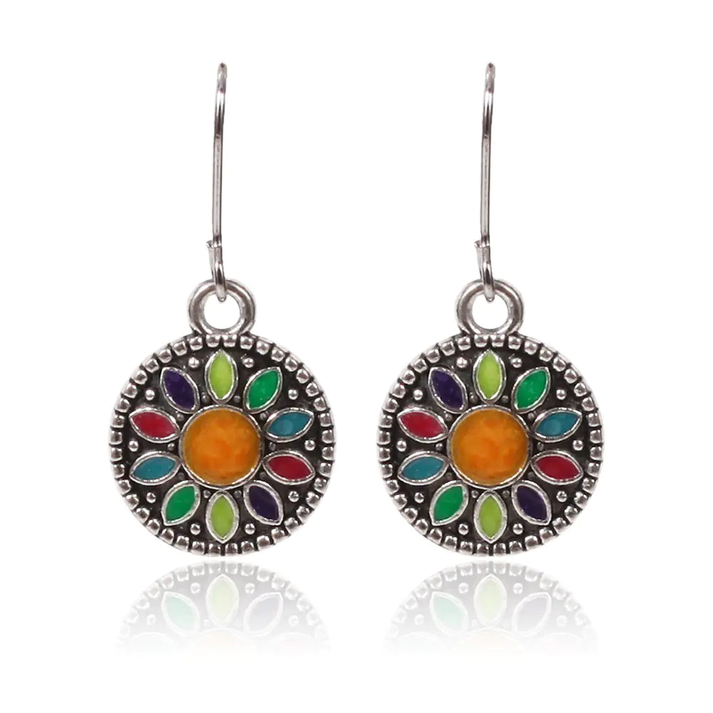 3 Pairs Alloy Drop Oil Beaded Women's Earrings