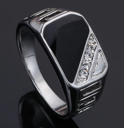 Dripping Oil Ring - Classic Square Men's Fashion Ring