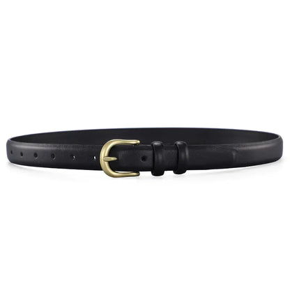 Vintage Half-Circle Buckle Women's Leather Belt