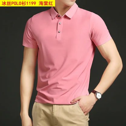 Men's Summer Loose Fit Ice Silk Polo Shirt