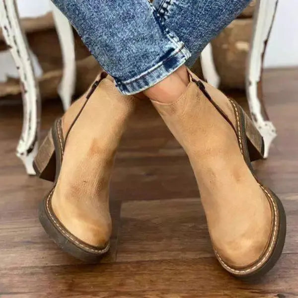 Stylish Women's Leather Ankle Boots