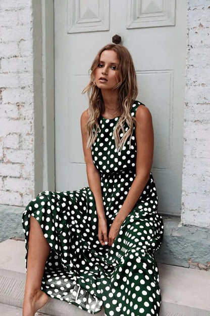 Fashion Floral Polka Dot Dress
