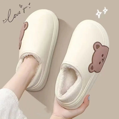 Fluffy Bear Winter Slippers for Women