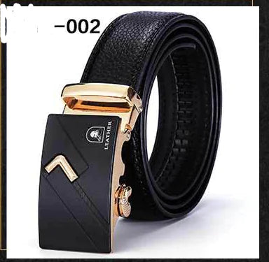 Men's Smooth Automatic Buckle Genuine Leather Belt