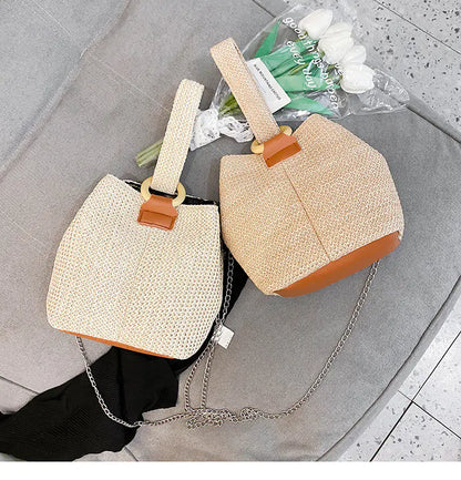 2020 Versatile Bucket Bag - Woven Beach Tote for Women