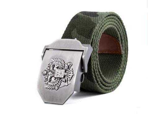 Camouflage Tactical Canvas Belt with Woven Design
