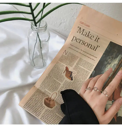 Open Diamond Ring, Geometric Polygon Ring, Triangle Square Ring