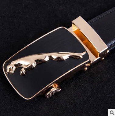 Automatic Buckle Leather Belt for Business Pants