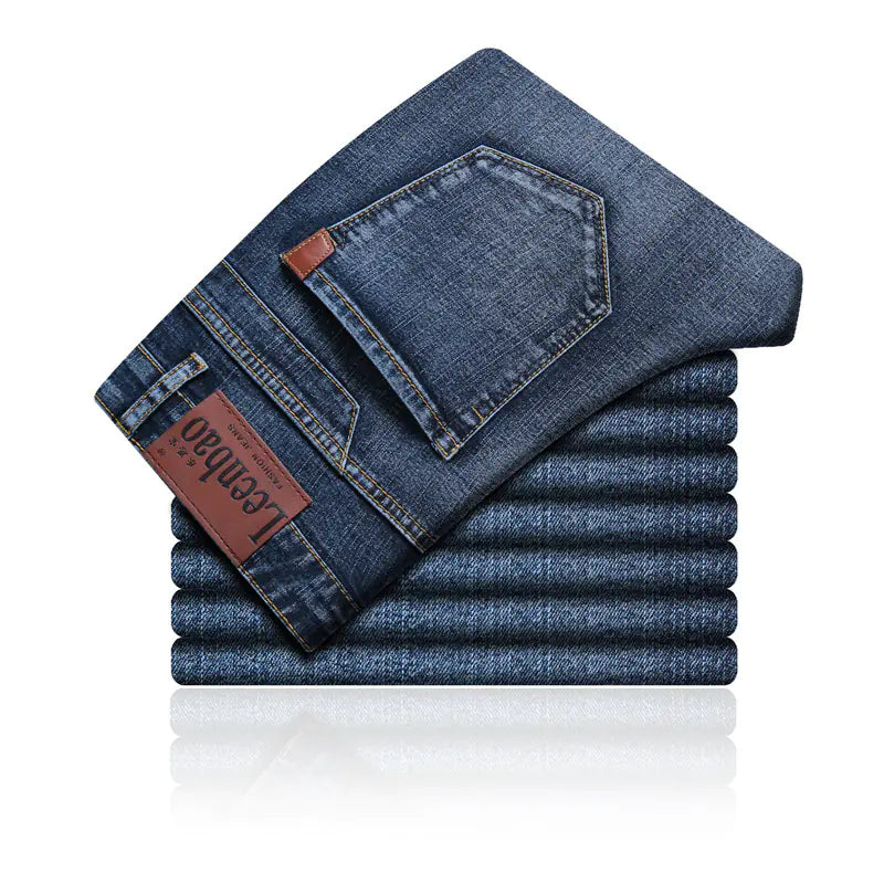 Straight Slim-Fit Stretch Jeans for Men