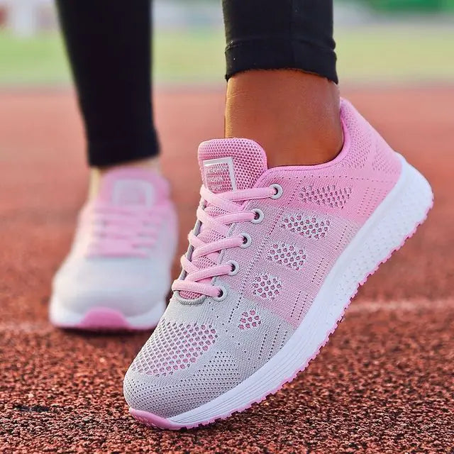 Women's Casual Mesh Flat Sneakers for Walking