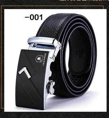Men's Smooth Automatic Buckle Genuine Leather Belt
