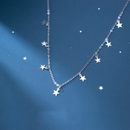 S925 Silver Star Necklace for Women - Trendy Design