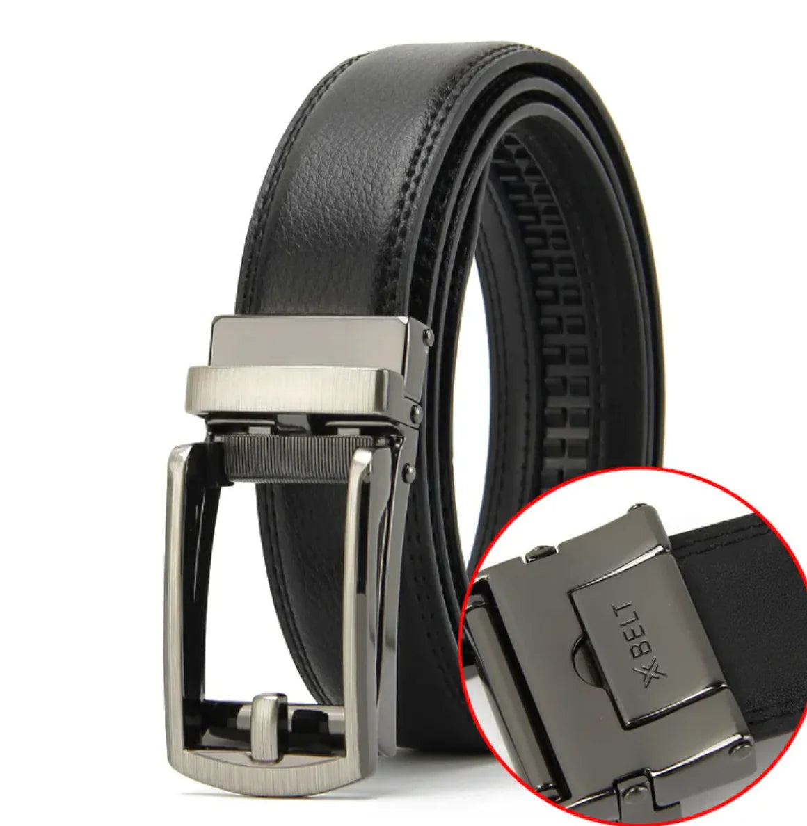 Genuine Leather Automatic Buckle Belt