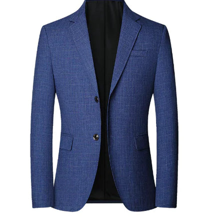 Men's Slim Fit Solid Color Blazer for Business Fashion