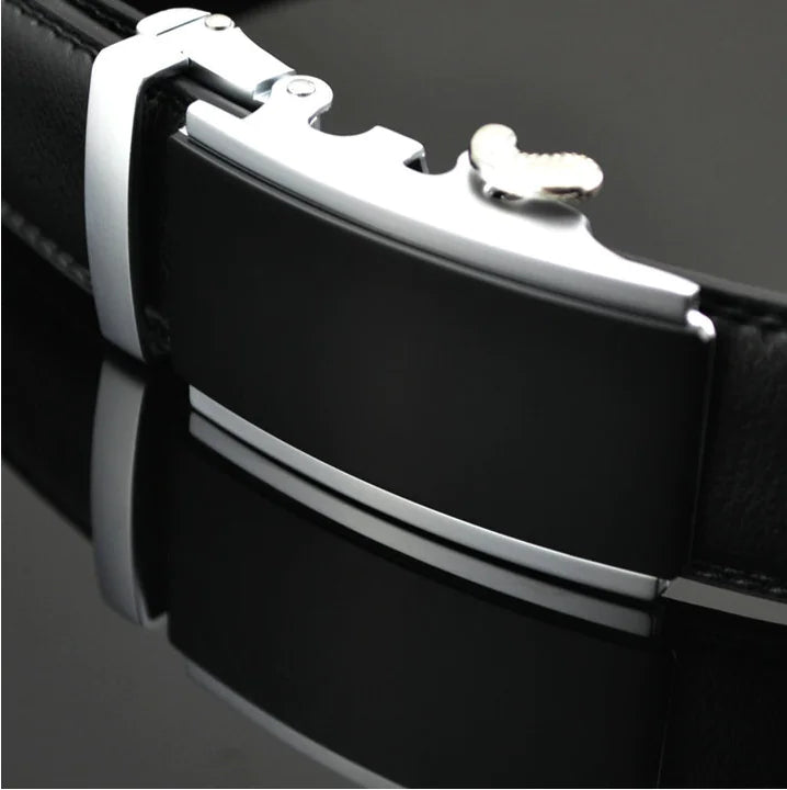 Men's Genuine Leather Automatic Buckle Belt (Customizable)