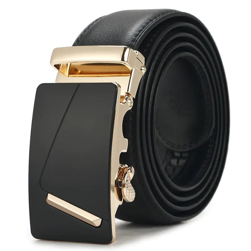 Genuine Leather Automatic Buckle Belt for Men