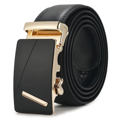 Genuine Leather Automatic Buckle Belt for Men