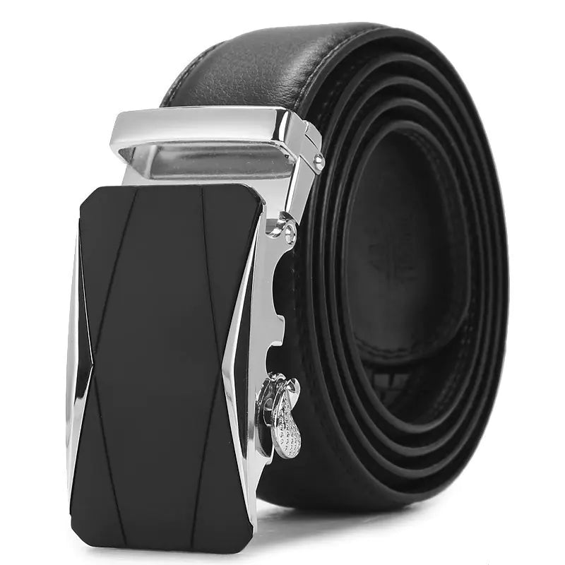 Genuine Leather Automatic Buckle Belt for Men