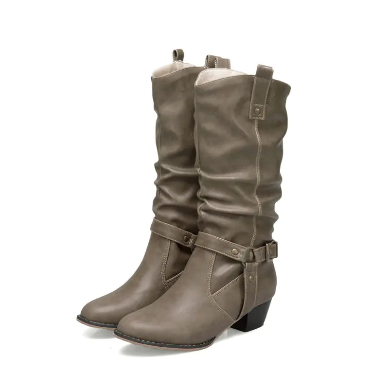 Retro British Style High Heel Martin Boots for Women