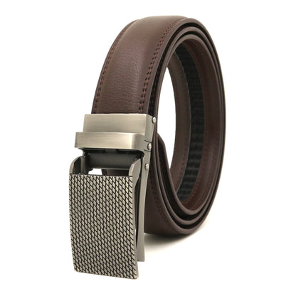Men's Automatic Buckle Leather Belt - Genuine Cowhide