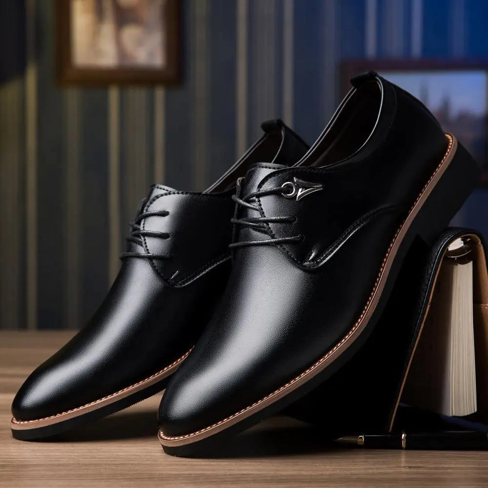 Men's Lace-up Leather Shoes for Formal Business