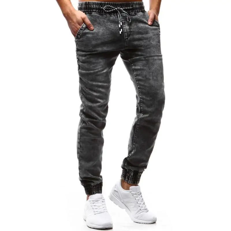 Tethered Elastic Slim Stretch Jeans for Men
