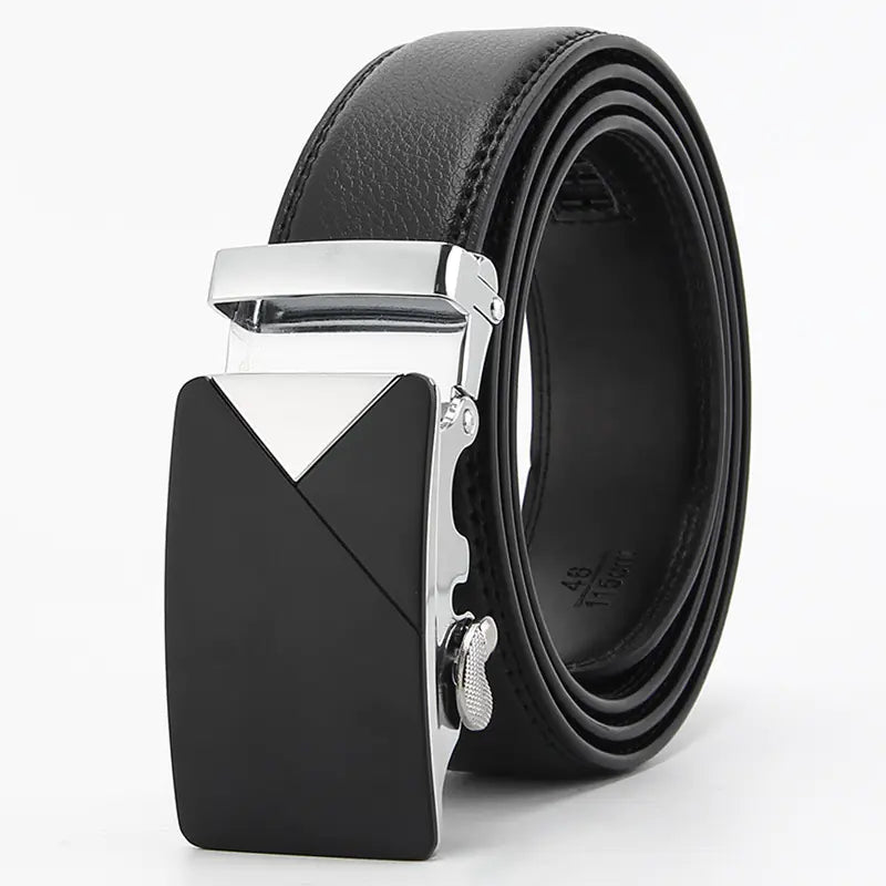 Genuine Leather Automatic Buckle Belt for Men