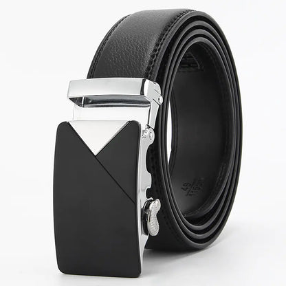 Genuine Leather Automatic Buckle Belt for Men