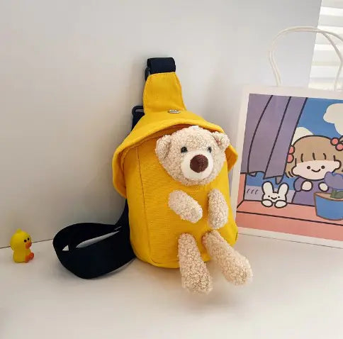 Versatile Mini Crossbody Bag with Bear Design