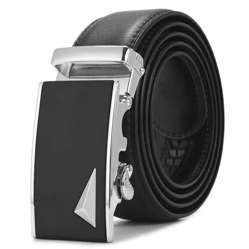 Genuine Leather Automatic Buckle Belt for Men