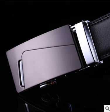 Automatic Buckle Leather Belt for Business Pants