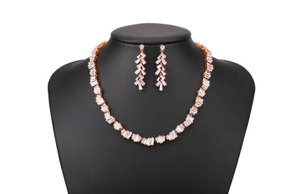 Minimalist 3A Zircon Necklace and Earring Set
