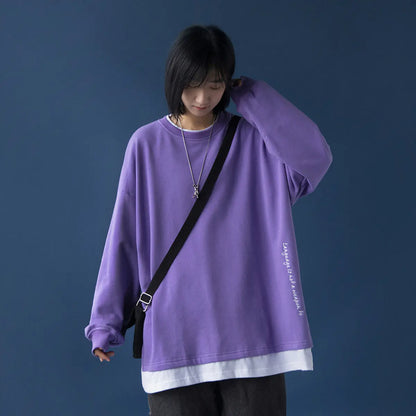 Loose-Fit Women's Two-Piece Round Neck Sweater Top