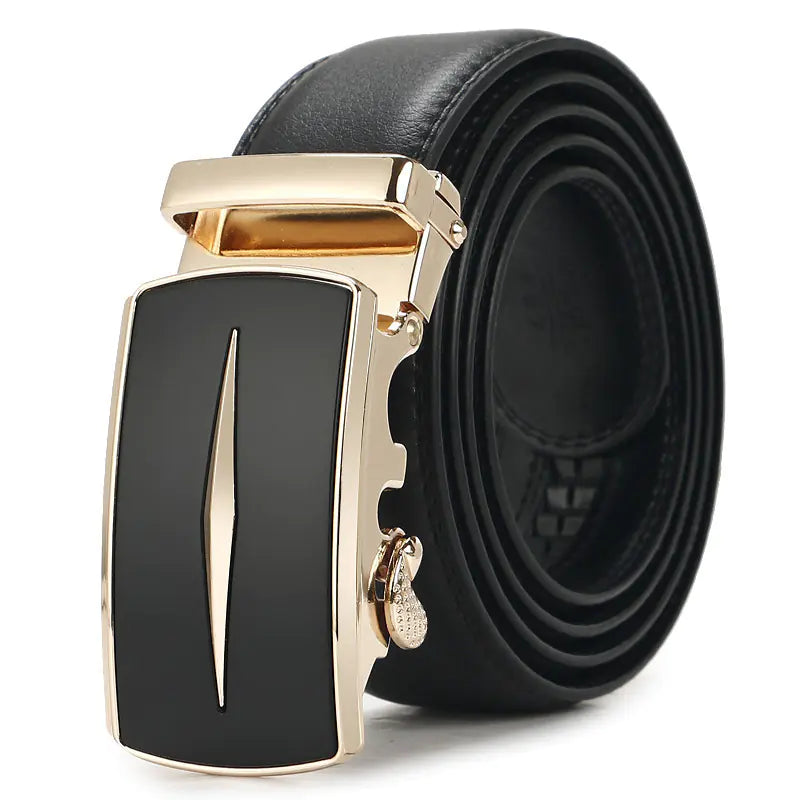 Genuine Leather Automatic Buckle Belt for Men