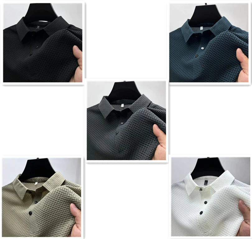Men's Ice Silk Mesh Polo T-Shirt