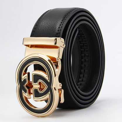 Genuine Leather Automatic Buckle Belt for Men