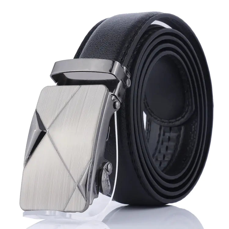 Men's Automatic Buckle Leather Belt for Youth
