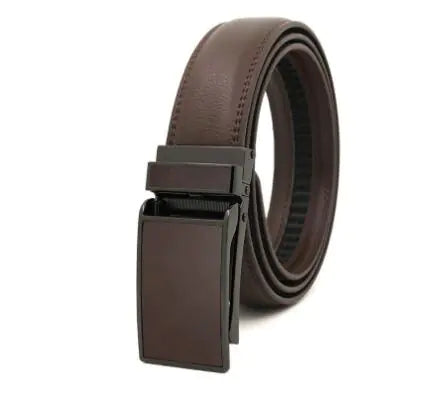 Men's Automatic Buckle Leather Belt - Genuine Cowhide