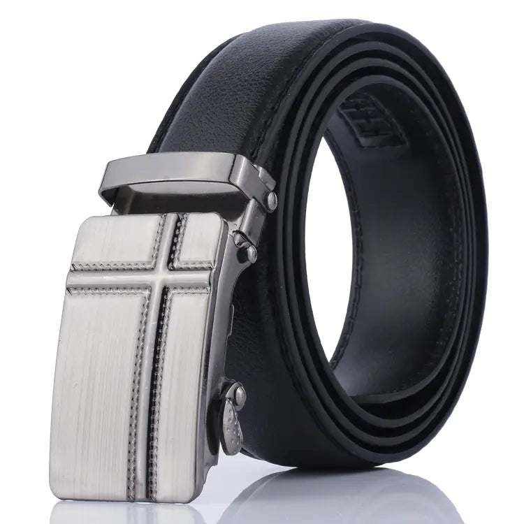 Versatile Men's PU Leather Automatic Buckle Belt