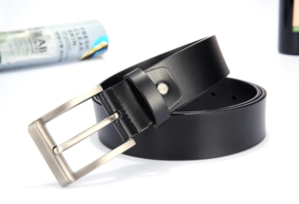 Genuine Leather Belt with Pin Buckle